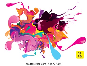 Abstract artistic Background of fluid paint colors