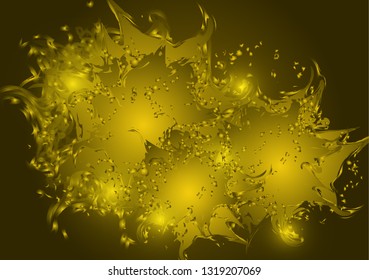Abstract artistic background of the formation of spots. Paint splashes with drops. Bright modern creative background for trendy design. Vector illustration.