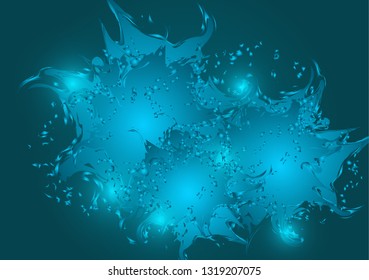Abstract artistic background of the formation of spots. Paint splashes with drops. Bright modern creative background for trendy design. Vector illustration.
