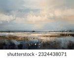 Abstract artistic background. Hand-painted, Chinese style, artistic conception landscape painting, golden texture. Ink landscape painting. modern Art. Prints, wallpapers, posters, murals, carpets