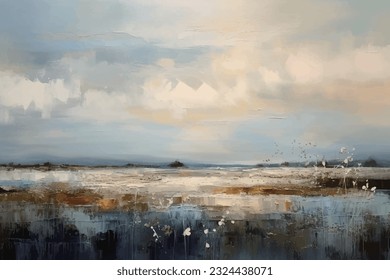 Abstract artistic background. Hand-painted, Chinese style, artistic conception landscape painting, golden texture. Ink landscape painting. modern Art. Prints, wallpapers, posters, murals, carpets