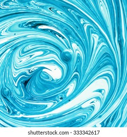Abstract artistic background of mixed blue and white paint colors. EPS 10 vector illustration.