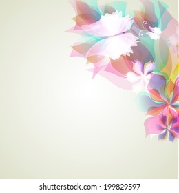 Abstract artistic Background with multicolored floral elements