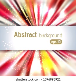 Abstract artistic background with place for text. Color rays of light. Original sparkle design. Pink, red, white colors.