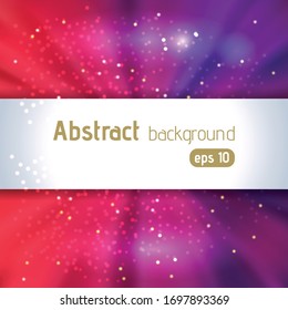 Abstract artistic background with place for text. Color rays of light. Original sparkle design. Red, purple colors.