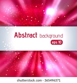 Abstract artistic background with place for text. Pink, red colors. Color rays of light. Original sparkle design 