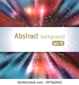 Abstract artistic background with place for text. Color rays of light. Original sparkle design. Blue, brown colors. 
