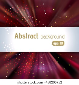 Abstract artistic background with place for text. Color rays of light. Original sparkle design. Brown, purple colors. 