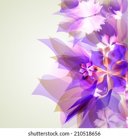 Abstract artistic Background with purple floral element