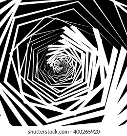 Abstract artistic background. Abstract artistic background with random, spirally contour lines. Geometric monochrome graphic.