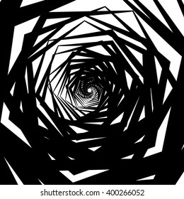 Abstract artistic background. Abstract artistic background with random, spirally contour lines. Geometric monochrome graphic.