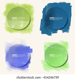 Abstract artistic Background set with paint element. Vector illustration.