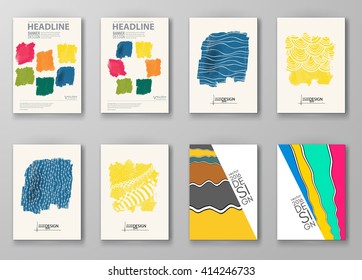 Abstract artistic Background set with watercolor element. Vector illustration.