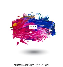 Abstract artistic Background strokes of paint violet blue . Vector