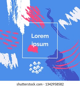 Abstract artistic background suitable for posters, flyers and banners. Minimal colorful modern design. Vector illustration with hand drawn textures.