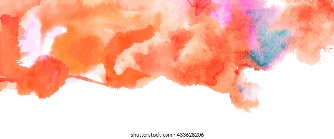 An abstract artistic background texture with watercolor stains of various colors, with white space for text; scalable vector graphic