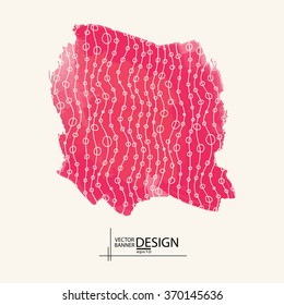 Abstract artistic Background with watercolor element. Vector illustration.