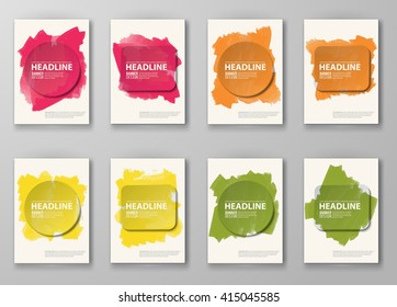Abstract artistic Background with watercolor paint element. Vector watercolor paint illustration set.