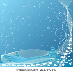 Abstract artistic background winter illustration