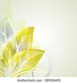 Abstract artistic Background with yellow floral element