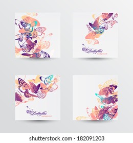 Abstract  artistic backgrounds with butterflies