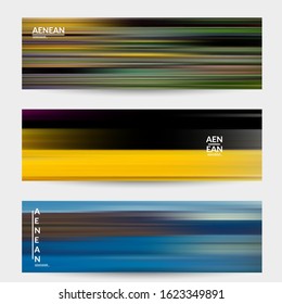 Abstract artistic banner vector cover template with blurred with speed motion lines. Art of fluid gradients creates painting pattern of nature. 