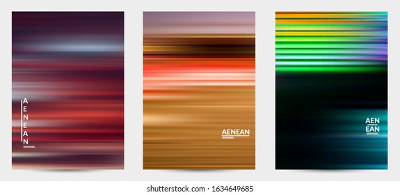 Abstract artistic banner vector cover template with blurred with speed motion lines. Art of fluid gradients creates painting pattern of nature.