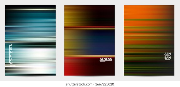 Plantilla de portada vectorial artística abstracta con líneas de movimiento de velocidad difuminadas. El arte de los gradientes fluidos crea un patrón de pintura de la naturaleza.