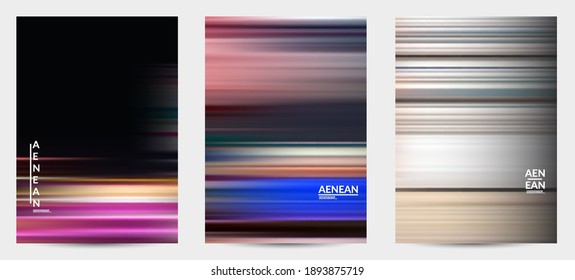 Resumen de la plantilla de portada vectorial de pancarta artística con líneas de movimiento de velocidad difuminadas. El arte de los gradientes fluidos crea un patrón de pintura de la naturaleza.
