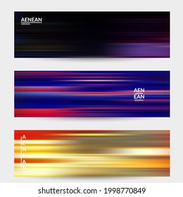 Abstract artistic banner vector cover template with blurred with speed motion lines. Art of fluid gradients creates painting pattern of nature. 