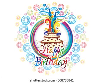 abstract artistic birthday background vector illustration