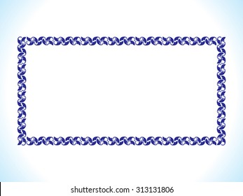 abstract artistic blue border vector illustration