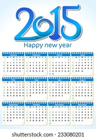 abstract artistic blue calender vector illustration