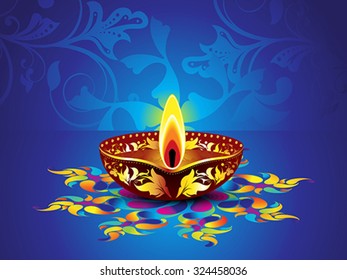 abstract artistic blue diwali background vector illustration