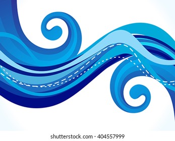 abstract artistic blue wave background vector illustration