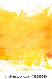 An Abstract Artistic Bright Yellow Watercolor Background Texture; Scalable Vector Graphic