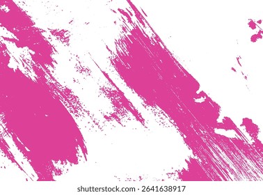 Abstract artistic brushstroke texture with pink paint on a white background featuring a modern grunge style for creative designs.