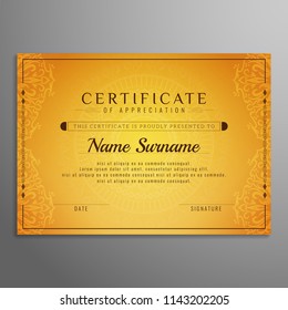 Abstract artistic certificate background design vector