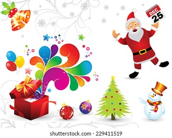 abstract artistic christmas elements background vector illustration