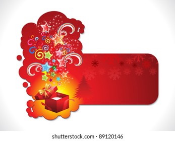 abstract artistic christmas sticker vector illustration