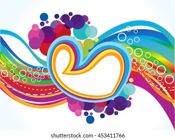 abstract artistic colorful heart explode vector illustration