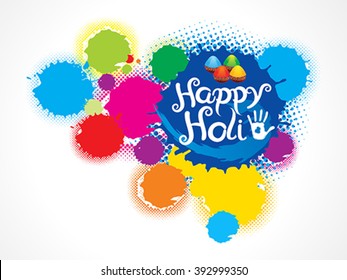 abstract artistic colorful holi splash vector illustration