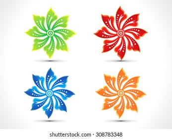 abstract artistic colorful multiple floral vector illustration