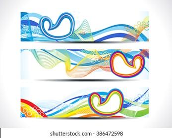 abstract artistic colorful multiple web banner vector illustration