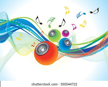 abstract artistic colorful music wave background vector illustration