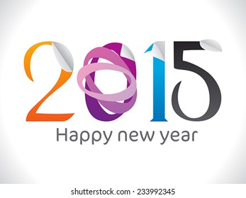 abstract artistic colorful new year text sticker vector illustration