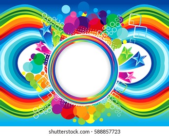 abstract artistic colorful rainbow explode vector illustration