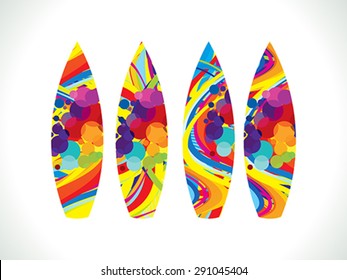 abstract artistic colorful surf board vector illustration