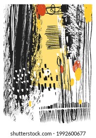 Abstract artistic composition background vector illustration. Line art,rough ideal for wall decoration,as postcard or brochure design.