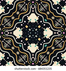 Abstract artistic composition, seamless geometric pattern. Monochrome design for wallpaper, flyer, brochure cover. Modern art background, geometrical shapes, figures